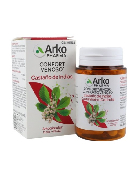 Arkocápsulas Castaño de Indias Bio 45 cápsulas Arkopharma