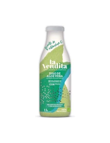 Jugo de aloe vera con pulpa Eco 1 L La Vendita