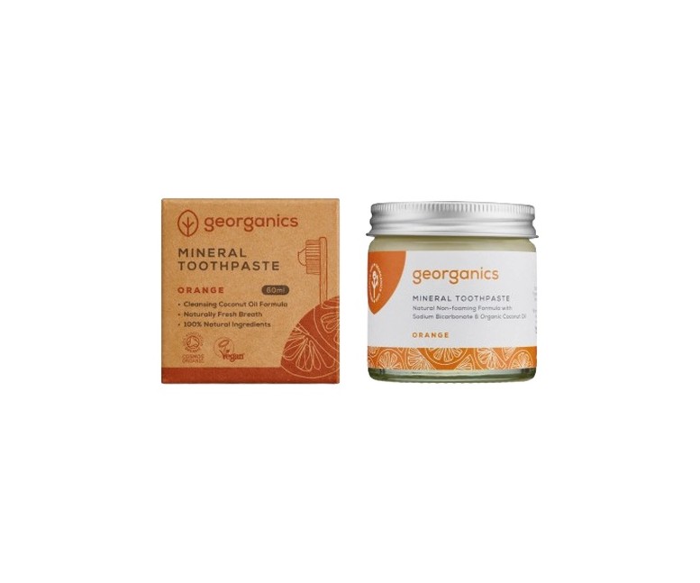Pasta de dientes mineral sin flúor 60 ml (Naranja) Georganics