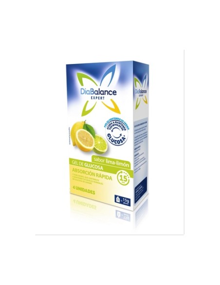 Gel glucosa absorción rápida sabor limón 4 unidades (Limón) Diabalance