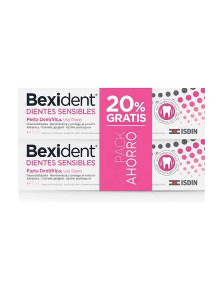 Dúo Bexident dientes sensibles pasta dentífrica 2 unidades de 75ml Isdin