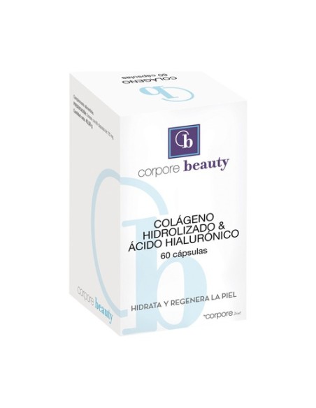 Colágeno Hidrolizado y Ácido Hialurónico 60 cápsulas de 725mg Corpore Beauty
