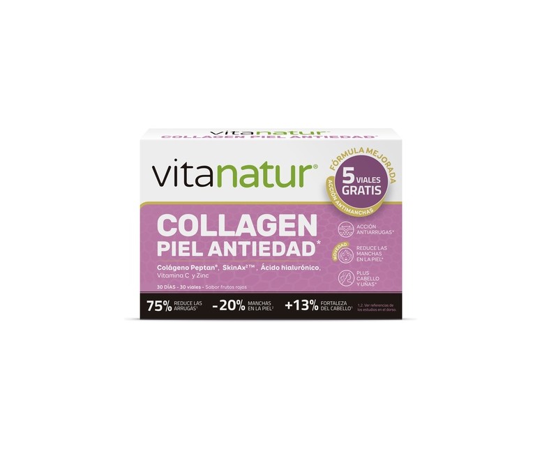Collagen Piel Antiedad 30 viales (Frutos rojos) Vitanatur