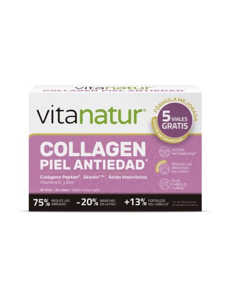 Collagen Piel Antiedad 30 viales (Frutos rojos) Vitanatur