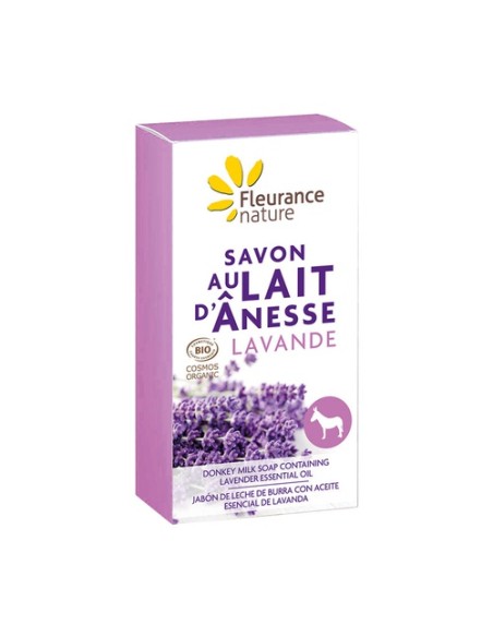 Jabón de leche de burra con Aceite esencial de lavanda 100 g Fleurance Nature