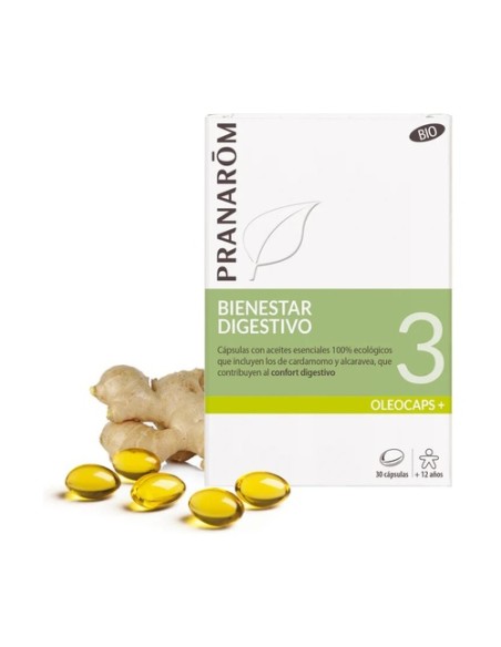Oleocaps 3 - Bienestar digestivo Bio 30 cápsulas Pranarom