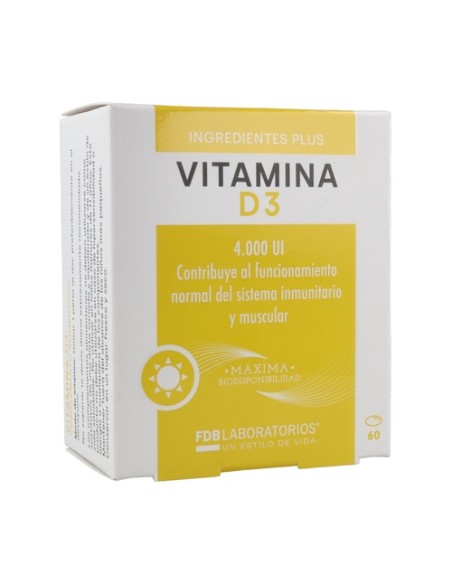 Vitamina D3 4000 UI 60 perlas FDB LABORATORIOS