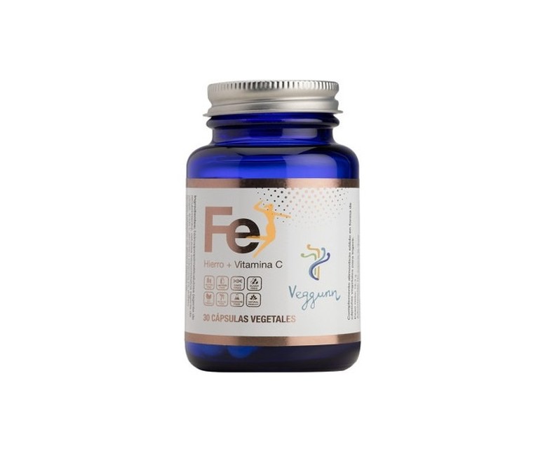 Hierro + vitamina C 30 cápsulas Veggunn