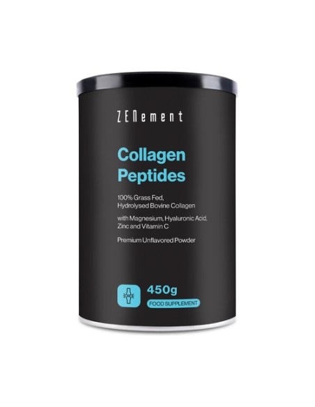 Péptidos de colágeno con magnesio, ácido hialurónico, zinc y vitamina C 450 g de polvo (Neutro) Zenement