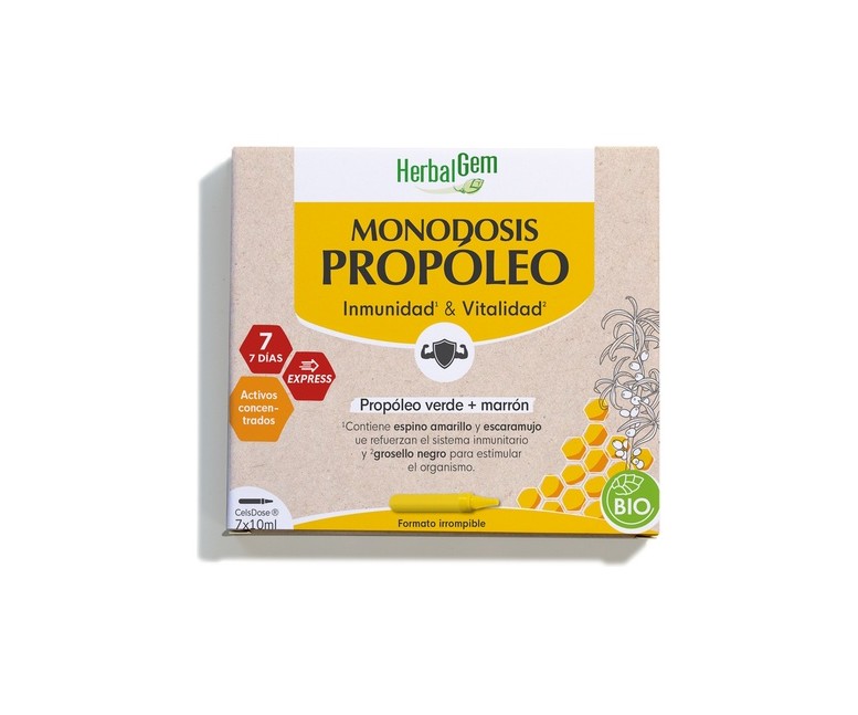 Pack Propóleo monodosis Bio 7 viales de 10ml Herbalgem
