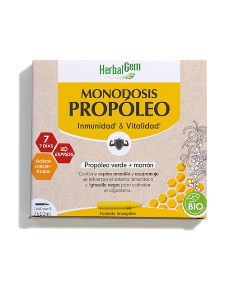 Pack Propóleo monodosis Bio 7 viales de 10ml Herbalgem