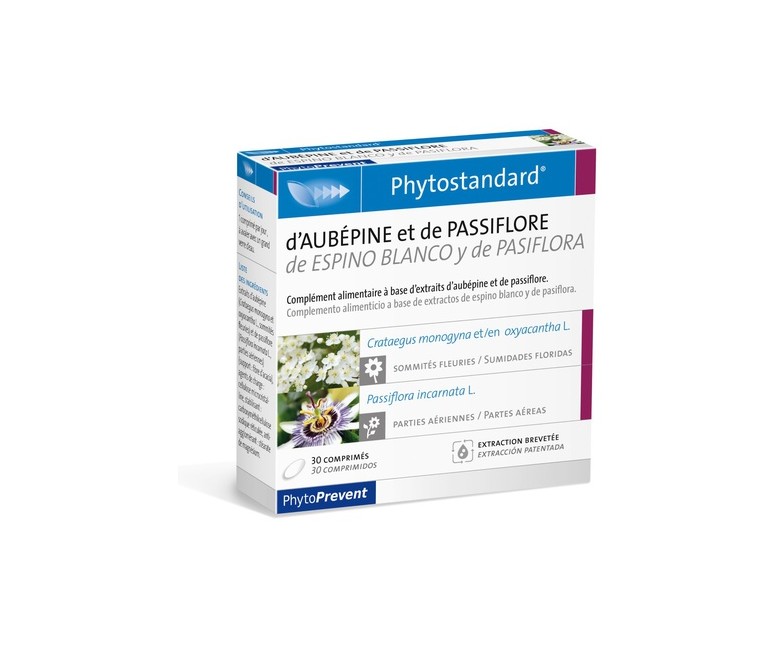 Phytostandard Espino Blanco Pasiflora 30 comprimidos Pileje