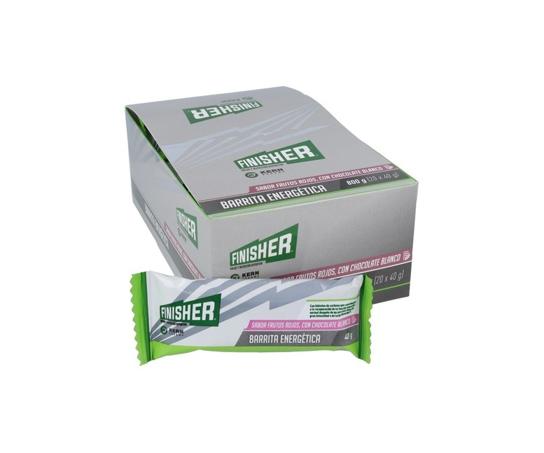 Barrita Energética Sabor Frutos Rojos con Chocolate Blanco 20 barritas de 40 g Finisher