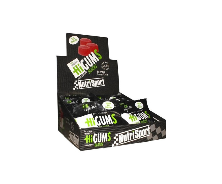 Higums red berries sin cafeína expositor 20 unidades (Bayas) Nutrisport