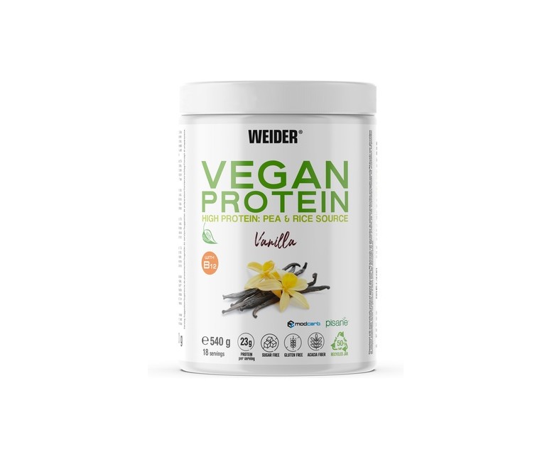 Proteína vegana de vainilla 540 g de polvo (Vainilla) Weider