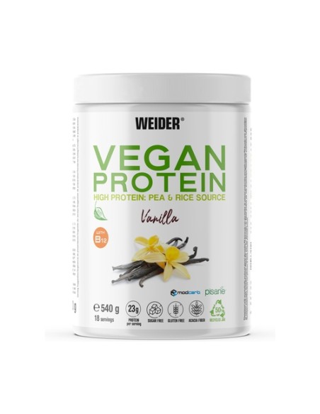 Proteína vegana de vainilla 540 g de polvo (Vainilla) Weider