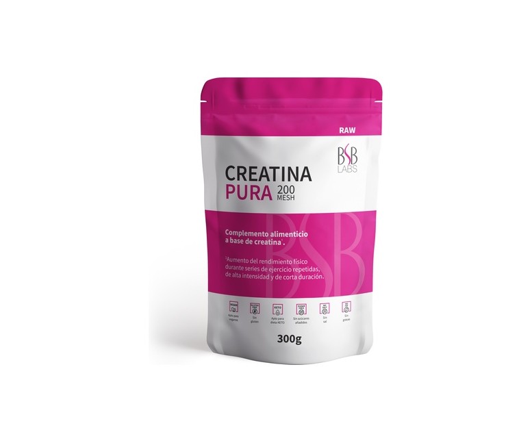 Creatina pura 200 mesh 300 g de polvo BSB Labs
