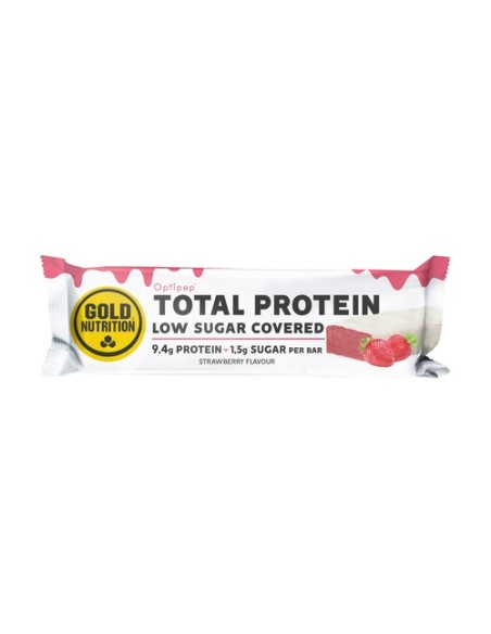 Barrita proteica recubierta de chocolate y fresa 30 g (Fresa - Chocolate) Gold Nutrition