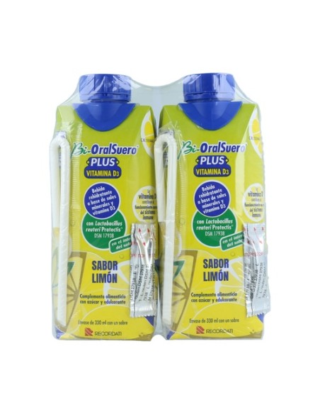 Bi-oral suero plus limón 2 unidades de 330ml Casen Recordati