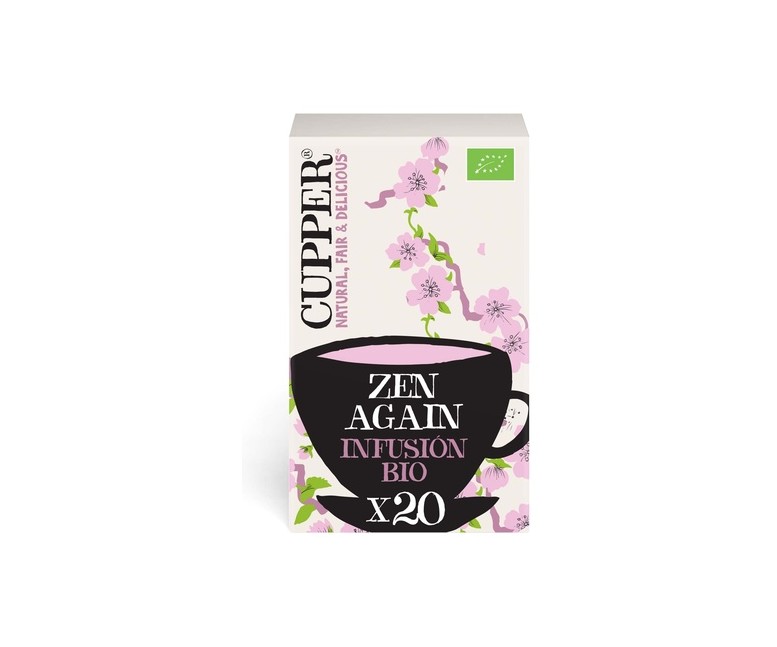 Infusión feel zen hierba de limón, eucalipto y ginkgo Bio 20 bolsitas infusoras Cupper