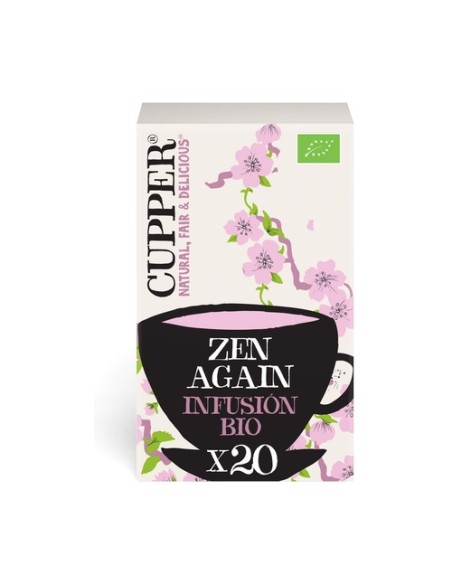 Infusión feel zen hierba de limón, eucalipto y ginkgo Bio 20 bolsitas infusoras Cupper
