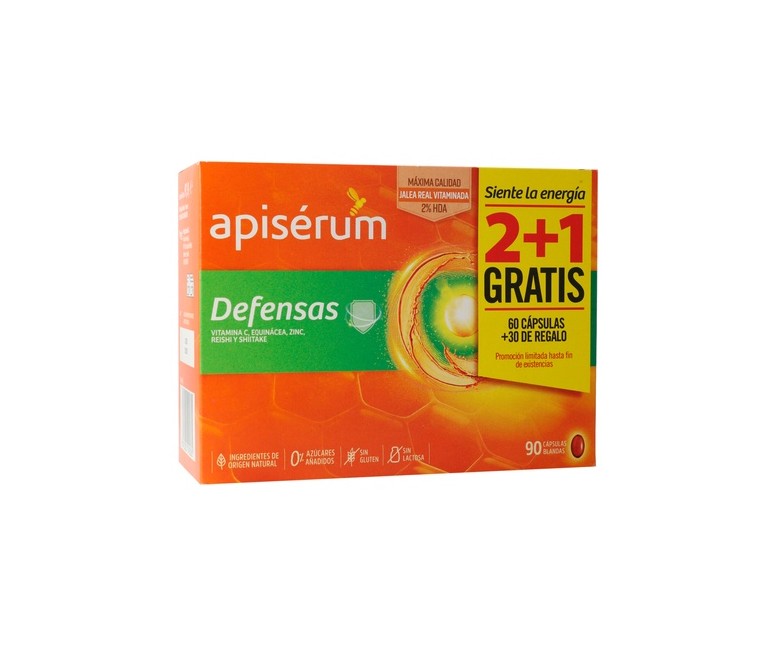 Apiserum Defensas Pack 3 meses 60 cápsulas + 30 de regalo Apiserum