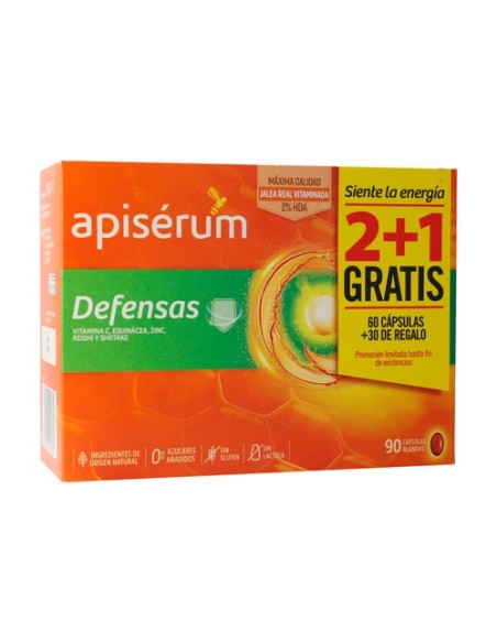 Apiserum Defensas Pack 3 meses 60 cápsulas + 30 de regalo Apiserum