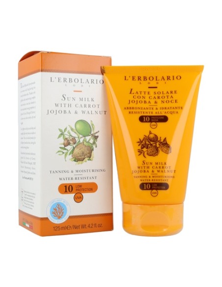 Leche Corporal SPF 10 de Zanahoria, Jojoba y Nuez 125 ml L'Erbolario