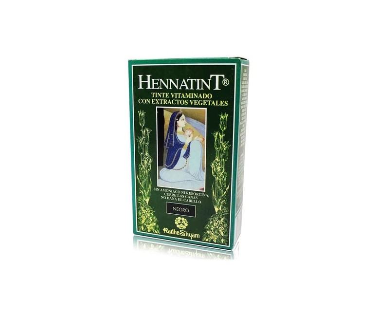 Hennatint tinte para el cabello negro 60 ml (Negro) Radhe Shyam