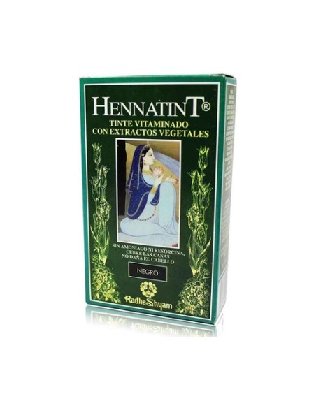 Hennatint tinte para el cabello negro 60 ml (Negro) Radhe Shyam
