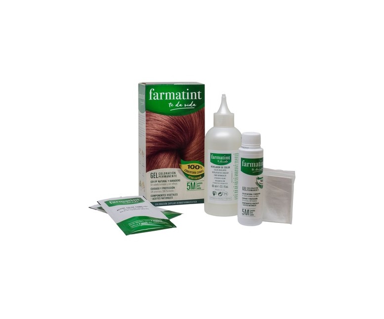 Gel Farmatint 5M (Color Castaño Claro Caoba) 135 ml Farmatint