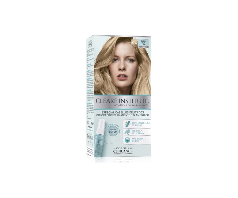 Crema color permanente cabellos delicados colour clinuance 9.0 rubio muy claro 170 ml Cleare Institute