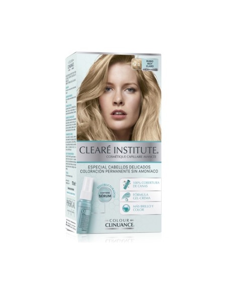 Crema color permanente cabellos delicados colour clinuance 9.0 rubio muy claro 170 ml Cleare Institute