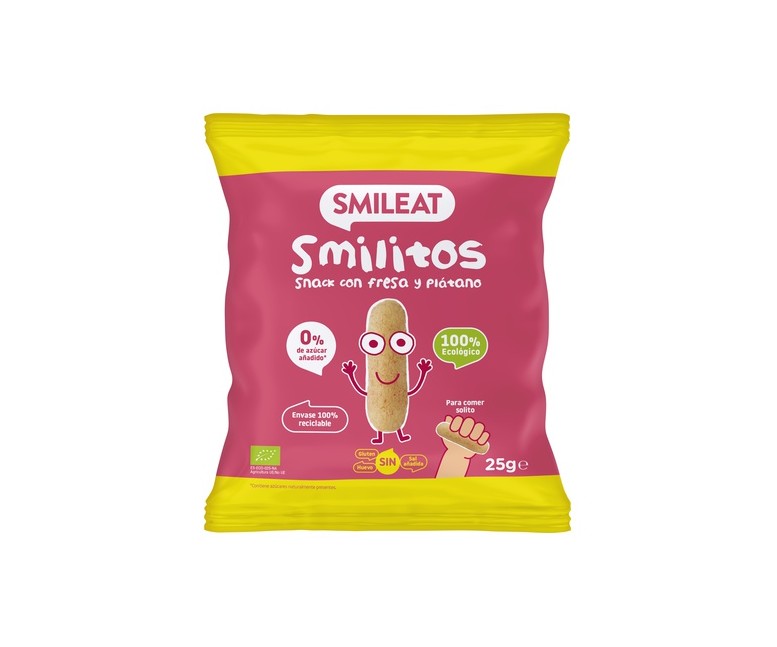 Smilitos de fresa y plátano 25 g (Fresa - Plátano) Smileat