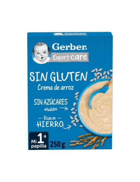 Papilla de Cereales Sin Gluten, Arroz, bebé +6m 250 g Gerber Organic