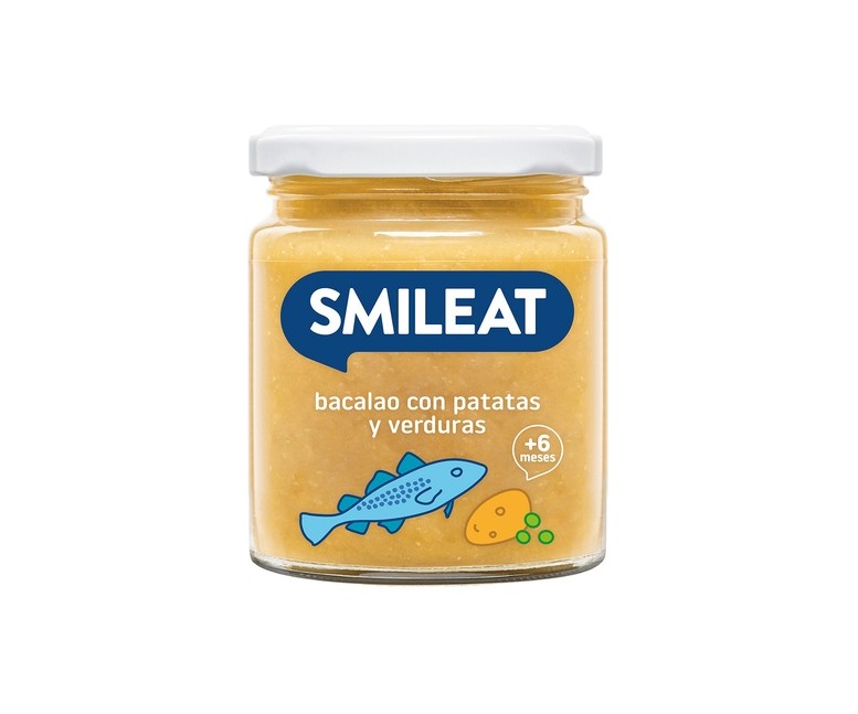 Tarrito de verduras Eco con bacalao +6m 230 g (Pescado - Verduras) Smileat