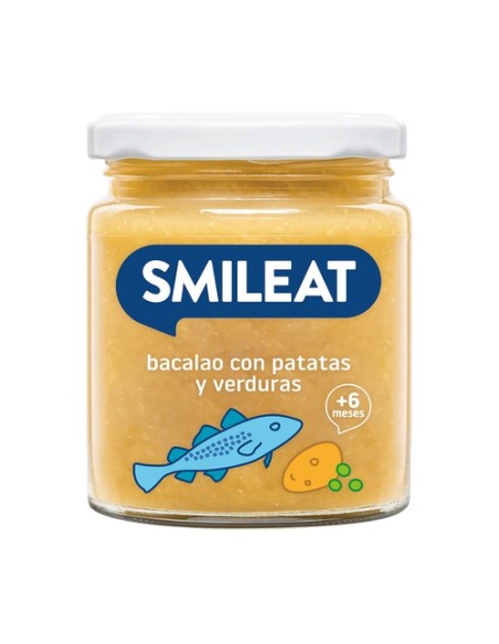 Tarrito de verduras Eco con bacalao +6m 230 g (Pescado - Verduras) Smileat