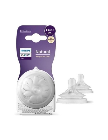 Tetinas natural response T3 1m+ 2 unidades Philips Avent