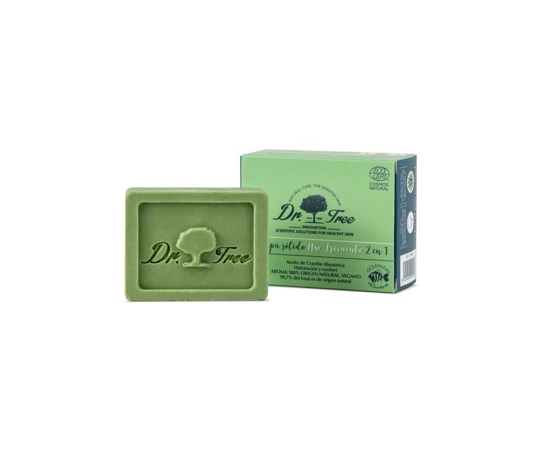 Champú sólido 2 en 1, champú sólido + acondicionador uso frecuente 75 g Dr. Tree