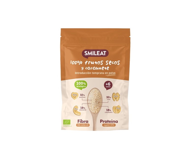 Frutos secos y cacahuete en polvo +6m 200 g de polvo Smileat