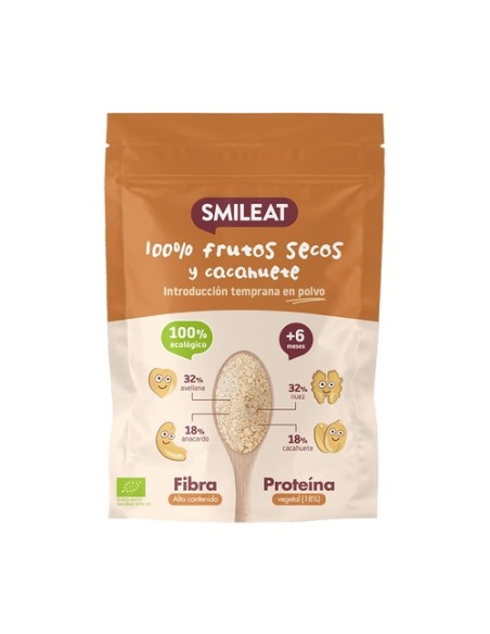 Frutos secos y cacahuete en polvo +6m 200 g de polvo Smileat