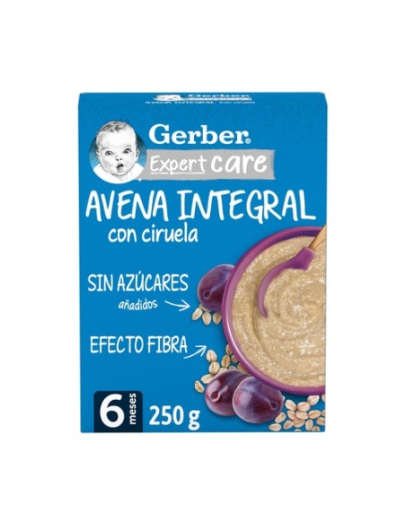 Papilla de Avena Integral con Ciruela, bebé +6m 250 g Gerber Organic