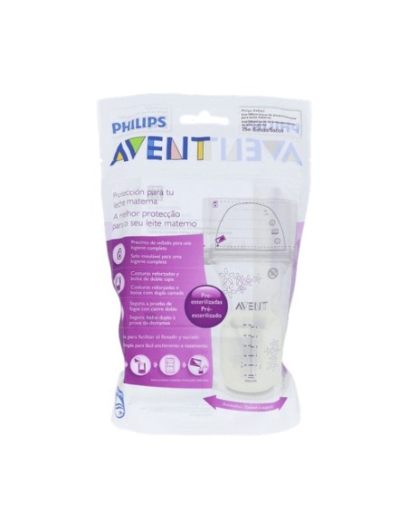 Bolsas para el Almacenamiento de Leche Materna SCF603/25 25 unidades Philips Avent