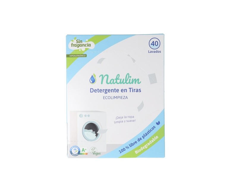 Detergente Eco tiras de lavar natural 40 lavados Natulim