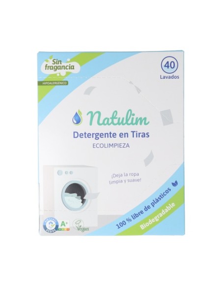 Detergente Eco tiras de lavar natural 40 lavados Natulim