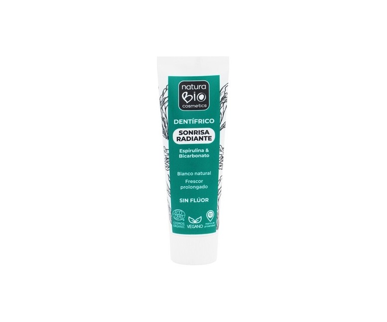 Dentífrico sonrisa radiante con espirulina y bicarbonato 75 ml NaturaBIO Cosmetics