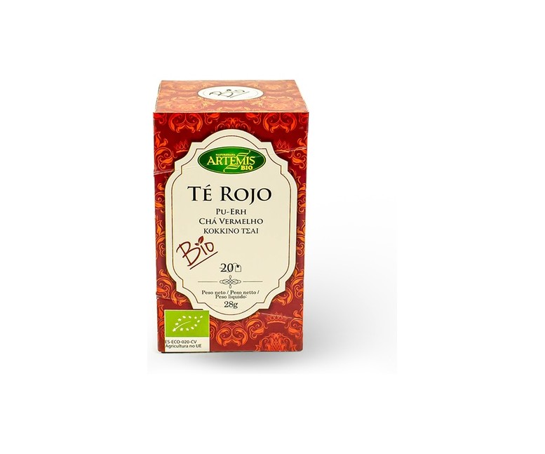 Té Rojo Pu Erh Infusión Bio 20 bolsitas infusoras Artemis