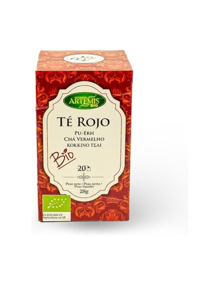 Té Rojo Pu Erh Infusión Bio 20 bolsitas infusoras Artemis