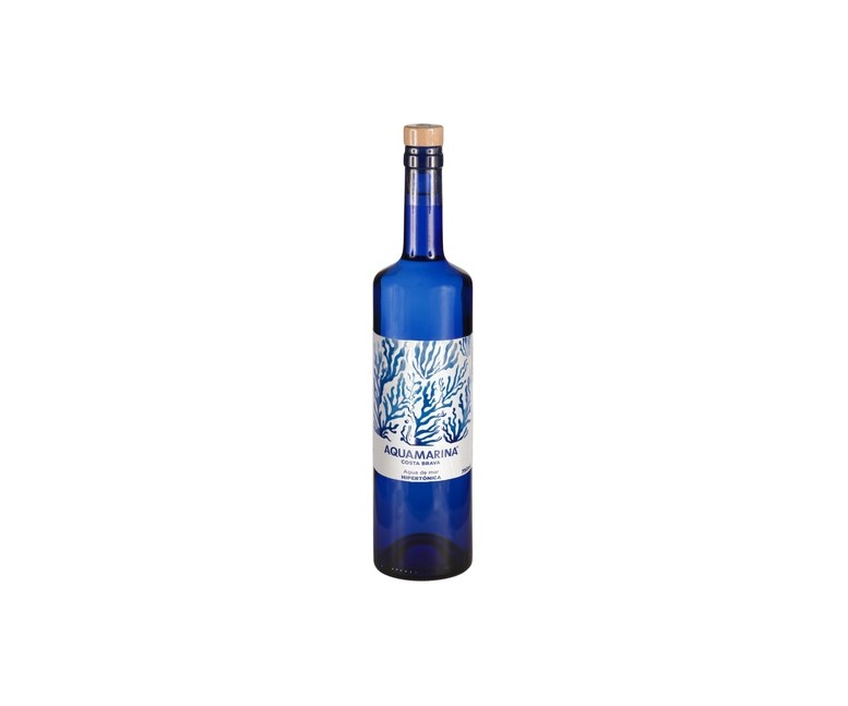 Agua de mar hipertónica vidrio azul 750 ml Aquamarina Costa Brava