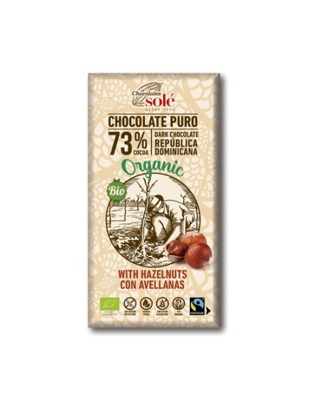 Chocolate negro 73% con avellanas 150 g Chocolates Sole